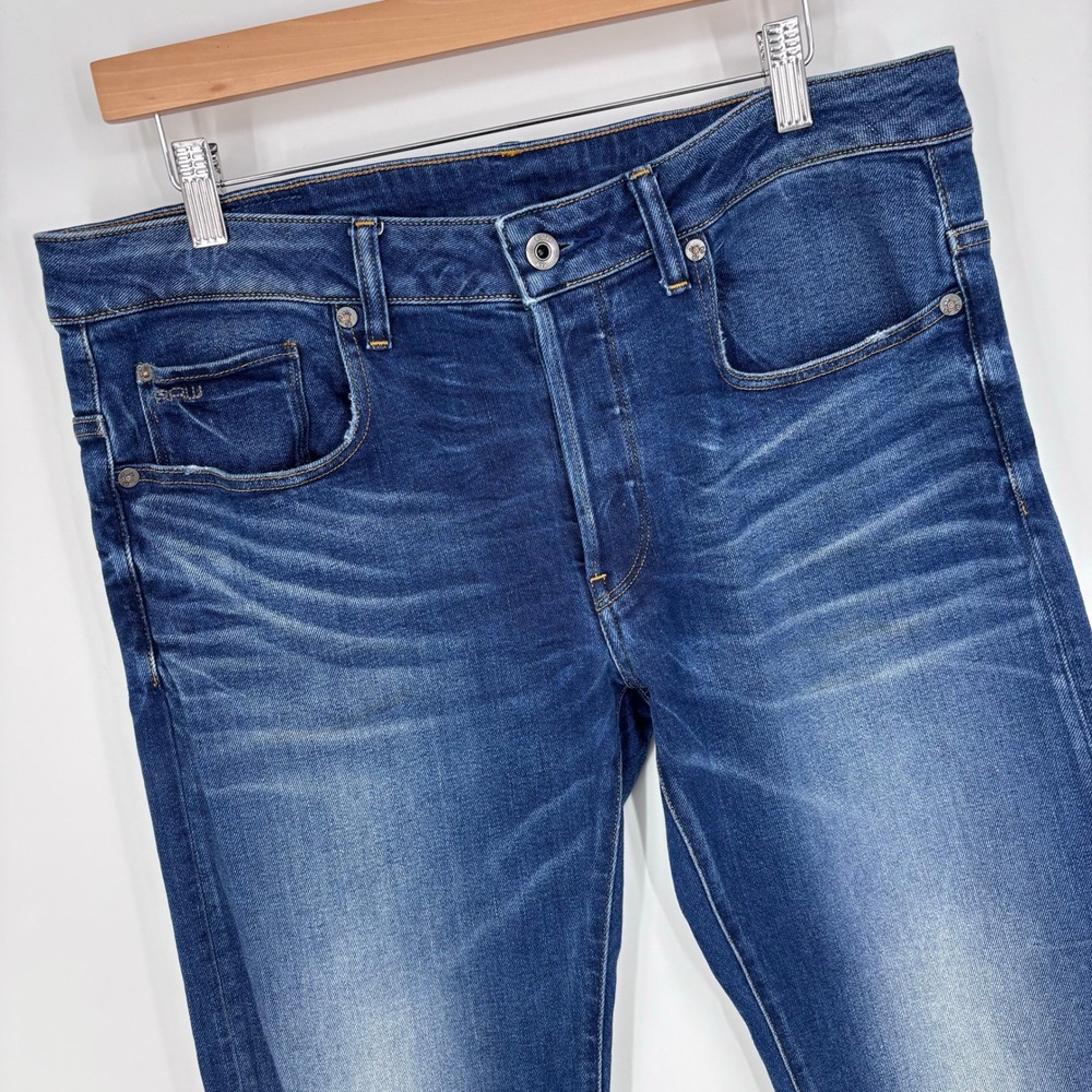 G-Star Raw 3301 Straight Leg Jeans Mens 33x29 (Tag 33x32) Blue Denim Fades